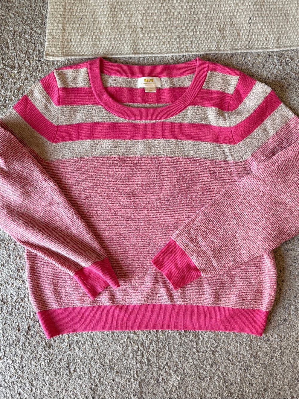 Pink Striped sweater by Maeve - Picture 1 of 7